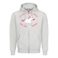 Dove Grey i'm a little horse Zipper Hoodie - linhVisuals