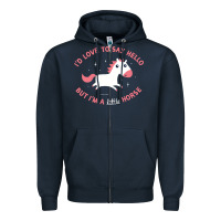 Navy i'm a little horse Zipper Hoodie - linhVisuals