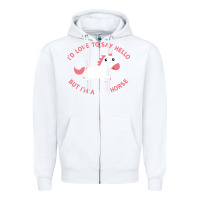 White i'm a little horse Zipper Hoodie - linhVisuals