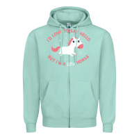 Seafoam i'm a little horse Zipper Hoodie - linhVisuals