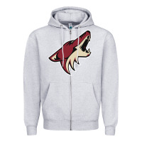 Heather Grey the-coyotes-of-arizona-sporst Zipper Hoodie - linhVisuals