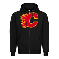 Black the-flames-calgary-sports Zipper Hoodie - linhVisuals