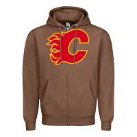 Chestnut the-flames-calgary-sports Zipper Hoodie - linhVisuals