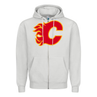 Dove Grey the-flames-calgary-sports Zipper Hoodie - linhVisuals