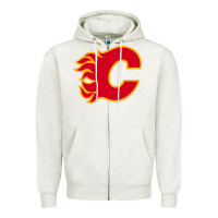 Oatmeal Heather the-flames-calgary-sports Zipper Hoodie - linhVisuals
