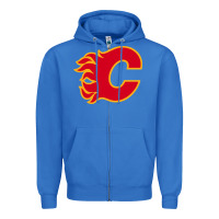 True Royal the-flames-calgary-sports Zipper Hoodie - linhVisuals