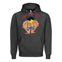 Charcoal Heather bart crack kills Zipper Hoodie - linhVisuals
