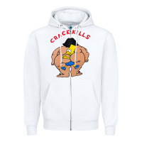 White bart crack kills Zipper Hoodie - linhVisuals
