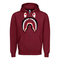 Burgundy bape shark [tb] Zipper Hoodie - linhVisuals