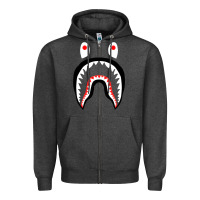 Charcoal Heather bape shark [tb] Zipper Hoodie - linhVisuals