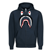 Navy bape shark [tb] Zipper Hoodie - linhVisuals