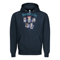Navy barenaked ladies vintage 1993 cartoon Zipper Hoodie - linhVisuals