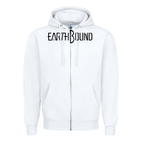 White Earthbound Zipper Hoodie - linhVisuals