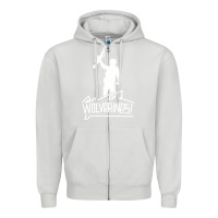 Dove Grey Red Dawn Wolverines Zipper Hoodie - linhVisuals
