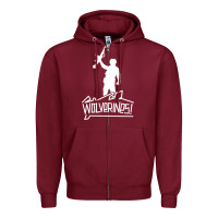 Burgundy Red Dawn Wolverines Zipper Hoodie - linhVisuals