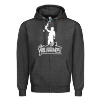 Charcoal Heather Red Dawn Wolverines Zipper Hoodie - linhVisuals