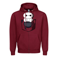 Burgundy baymax in pocket Zipper Hoodie - linhVisuals
