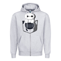 Heather Grey baymax in pocket Zipper Hoodie - linhVisuals
