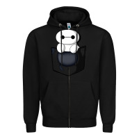 Black baymax in pocket Zipper Hoodie - linhVisuals