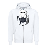 White baymax in pocket Zipper Hoodie - linhVisuals