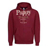 Burgundy Mens Pappy Because Grandpa Is For Old Guys Funny Zipper Hoodie - linhVisuals