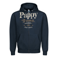 Navy Mens Pappy Because Grandpa Is For Old Guys Funny Zipper Hoodie - linhVisuals