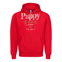 Red Mens Pappy Because Grandpa Is For Old Guys Funny Zipper Hoodie - linhVisuals