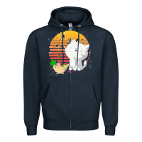 Navy cat t  shirt ramen noodles kawaii cat t  shirt Zipper Hoodie - linhVisuals
