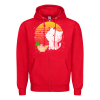 Red cat t  shirt ramen noodles kawaii cat t  shirt Zipper Hoodie - linhVisuals