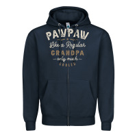 Navy Mens Pawpaw Like a Regular Grandpa Funny Fathers Day Zipper Hoodie - linhVisuals
