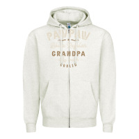 Oatmeal Heather Mens Pawpaw Like a Regular Grandpa Funny Fathers Day Zipper Hoodie - linhVisuals