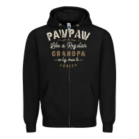 Black Mens Pawpaw Like a Regular Grandpa Funny Fathers Day Zipper Hoodie - linhVisuals