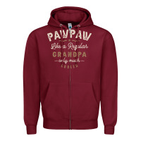 Burgundy Mens Pawpaw Like a Regular Grandpa Funny Fathers Day Zipper Hoodie - linhVisuals