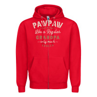 Red Mens Pawpaw Like a Regular Grandpa Funny Fathers Day Zipper Hoodie - linhVisuals