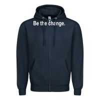 Navy be the change [tb] Zipper Hoodie - linhVisuals