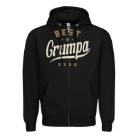 Black Mens Best Grumpa Ever Funny Grandpa Zipper Hoodie - linhVisuals
