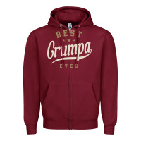 Burgundy Mens Best Grumpa Ever Funny Grandpa Zipper Hoodie - linhVisuals