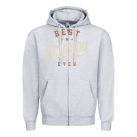 Heather Grey Mens Best Grumpa Ever Funny Grandpa Zipper Hoodie - linhVisuals