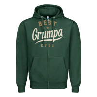 Mens Best Grumpa Ever Funny Grandpa Zipper Hoodie | Teevron