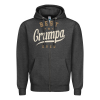Charcoal Heather Mens Best Grumpa Ever Funny Grandpa Zipper Hoodie - linhVisuals