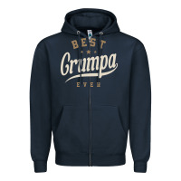 Navy Mens Best Grumpa Ever Funny Grandpa Zipper Hoodie - linhVisuals