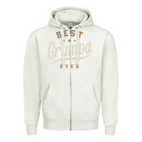 Oatmeal Heather Mens Best Grumpa Ever Funny Grandpa Zipper Hoodie - linhVisuals