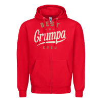 Red Mens Best Grumpa Ever Funny Grandpa Zipper Hoodie - linhVisuals