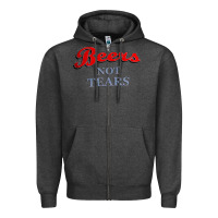 Charcoal Heather beers not tears Zipper Hoodie - linhVisuals
