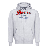 Heather Grey beers not tears Zipper Hoodie - linhVisuals