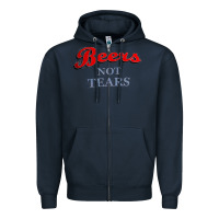 Navy beers not tears Zipper Hoodie - linhVisuals