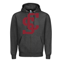 Charcoal Heather santa clara br Zipper Hoodie - linhVisuals