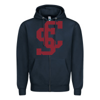 Navy santa clara br Zipper Hoodie - linhVisuals