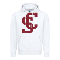 White santa clara br Zipper Hoodie - linhVisuals