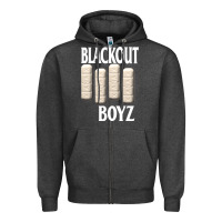 Charcoal Heather blackout boyz black Zipper Hoodie - linhVisuals
